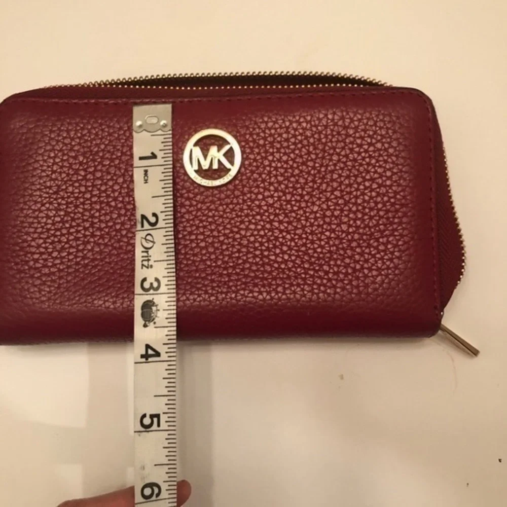 Michael kors red burgundy leather wallet